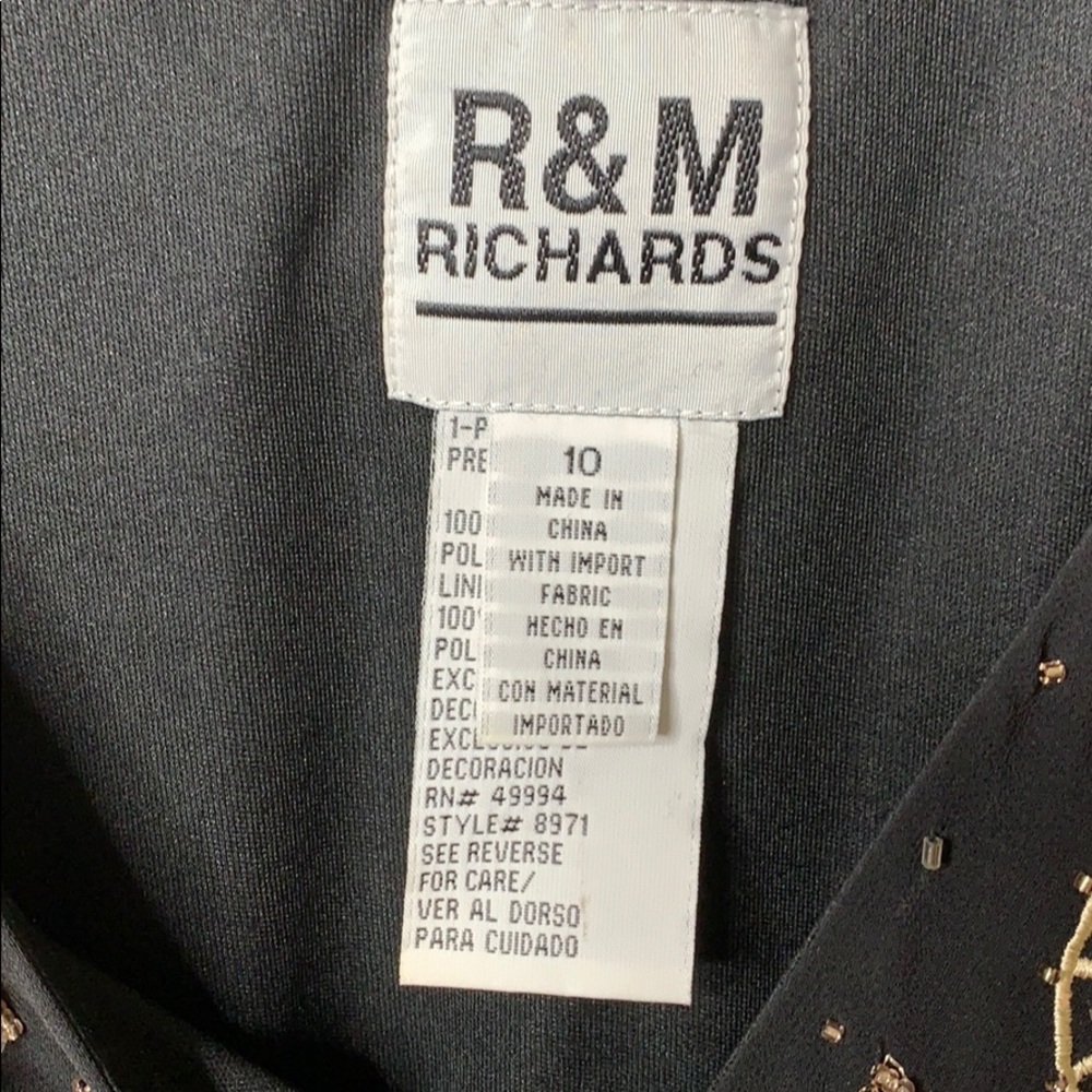 R & M Richards Black Floral and Sequin Dress - Picture 2 of 5
